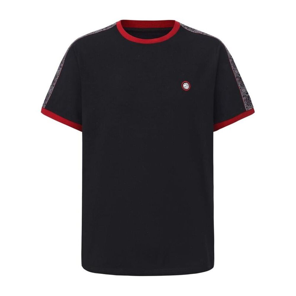 Pretty Green Mens Paisley Logo T-Shirt / Black/Red